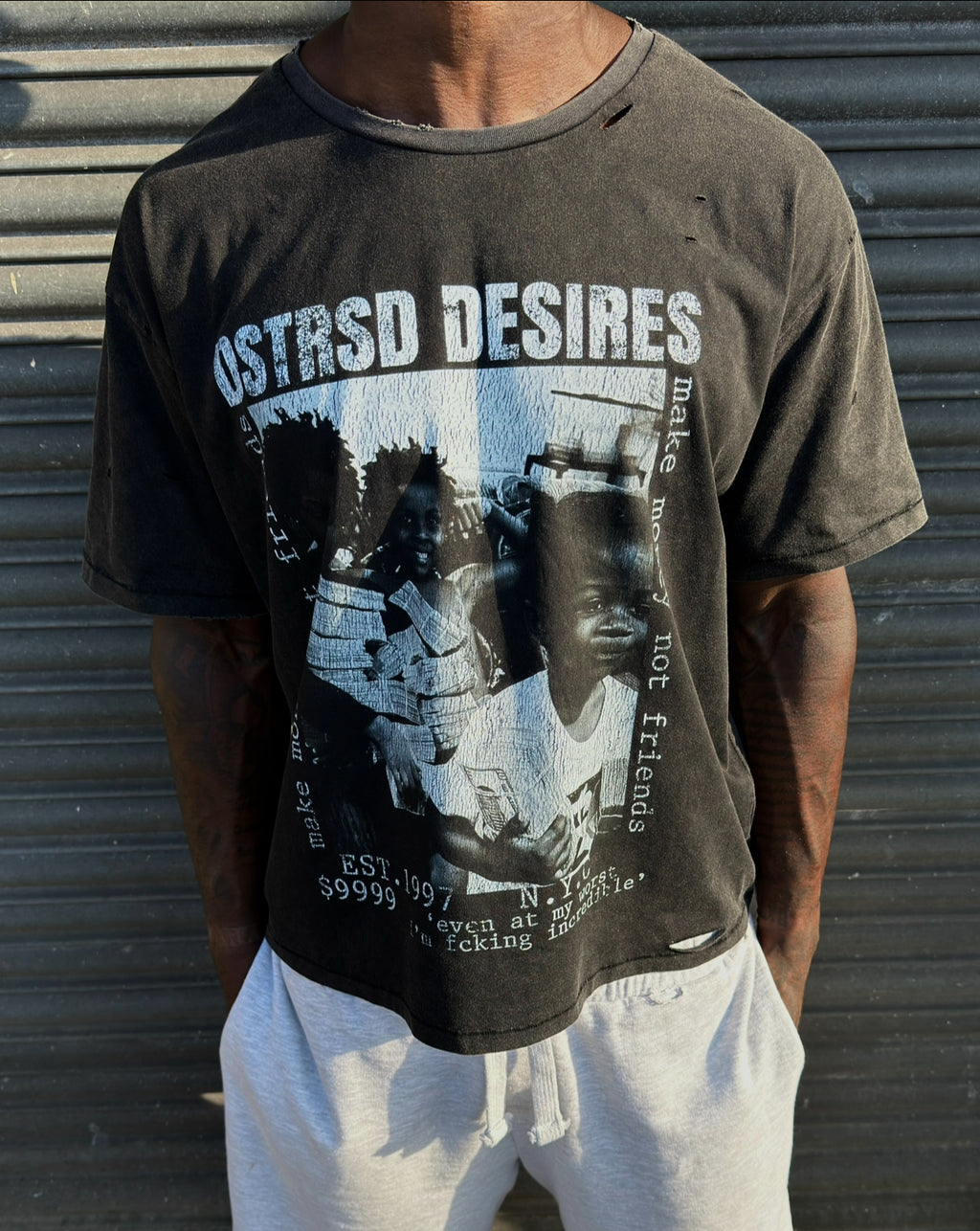 MAKE MONEY NOT FRIENDS TEE - Washed Black